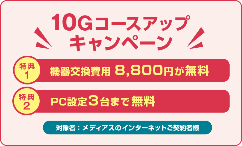 10Gコースアップキャンペーン