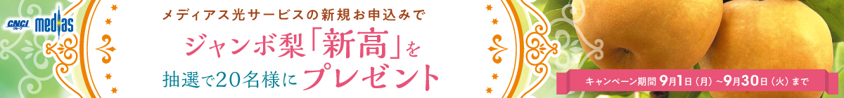 新規お申込みキャンペーン　「ジャンボ梨（新高）」プレゼント！