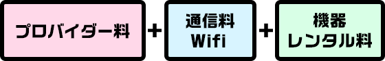 プロバイダー料 + 通信料・Wifi + 機器レンタル料