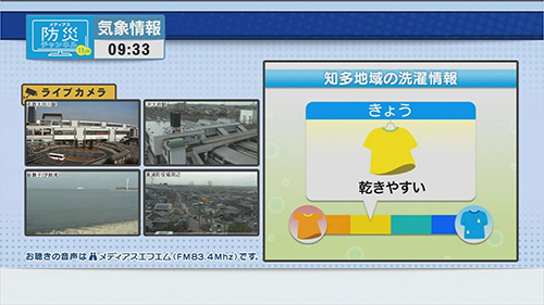 気象情報 知多地域の洗濯情報